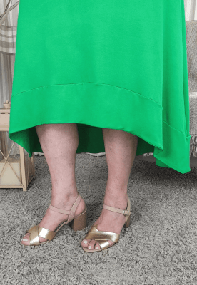 Vestido Regata Barrado Irregular Verde